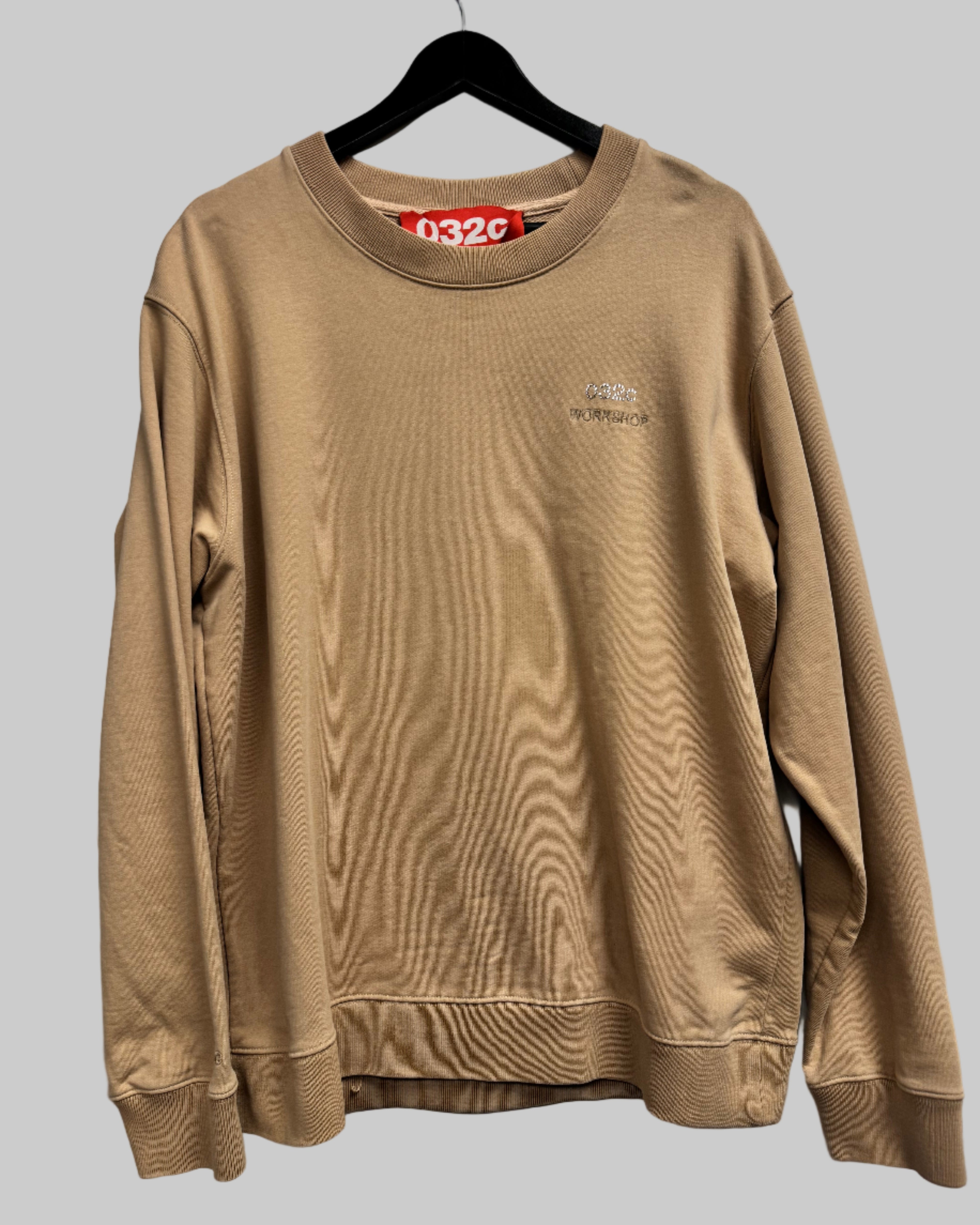 032c (Berlin) Dusty Pink Cotton Pullover with Rhinestone Logo Front