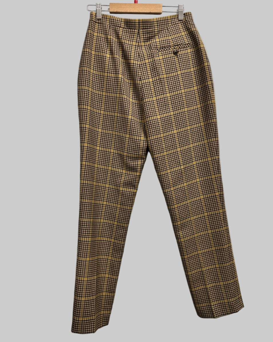 BALENCIAGA Vintage Women's High-Waisted Houndstooth Trousers Front