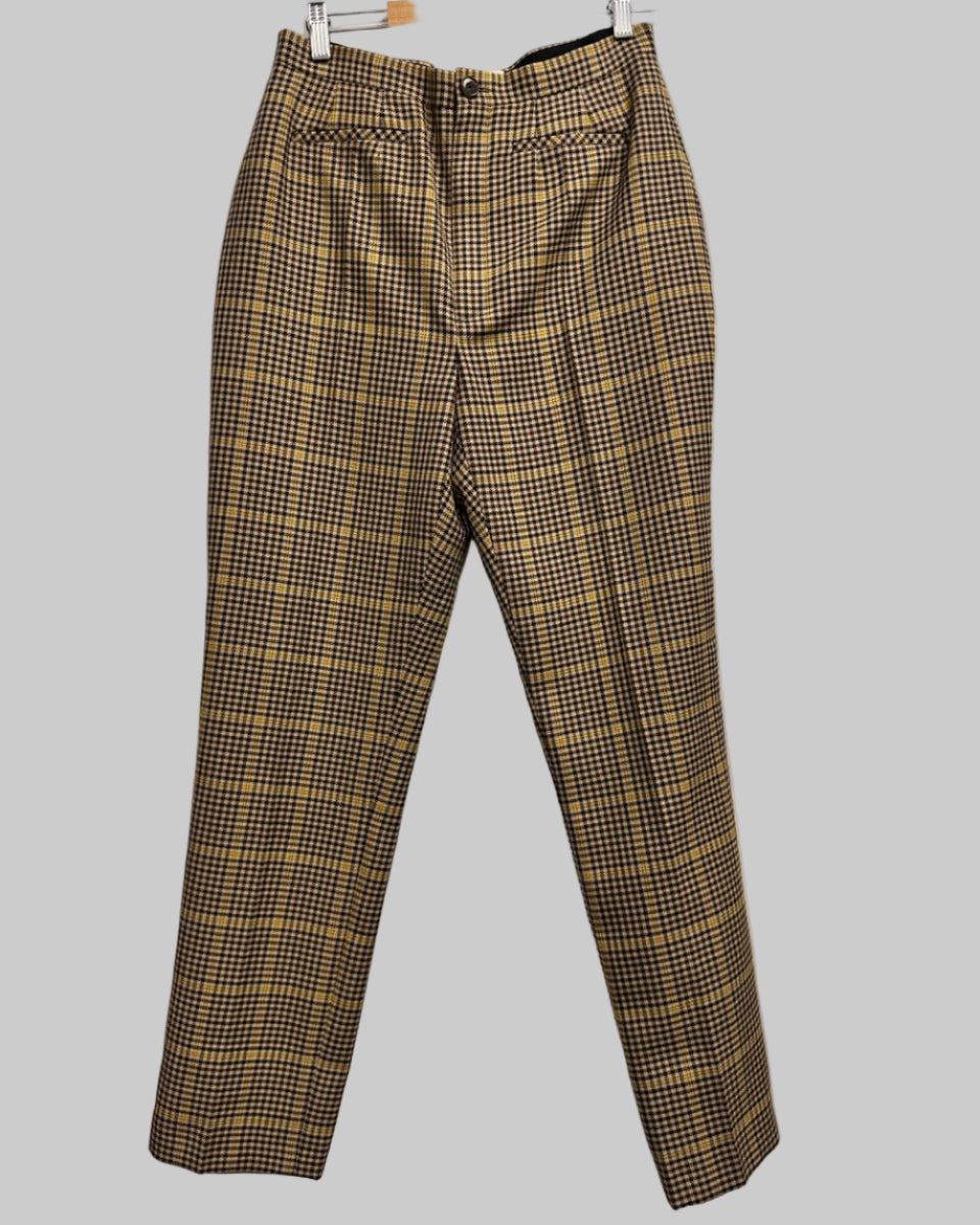 BALENCIAGA Vintage Women's High-Waisted Houndstooth Trousers Front