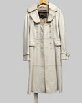 Burberry White Leather Double-Breasted Trench Coat front
