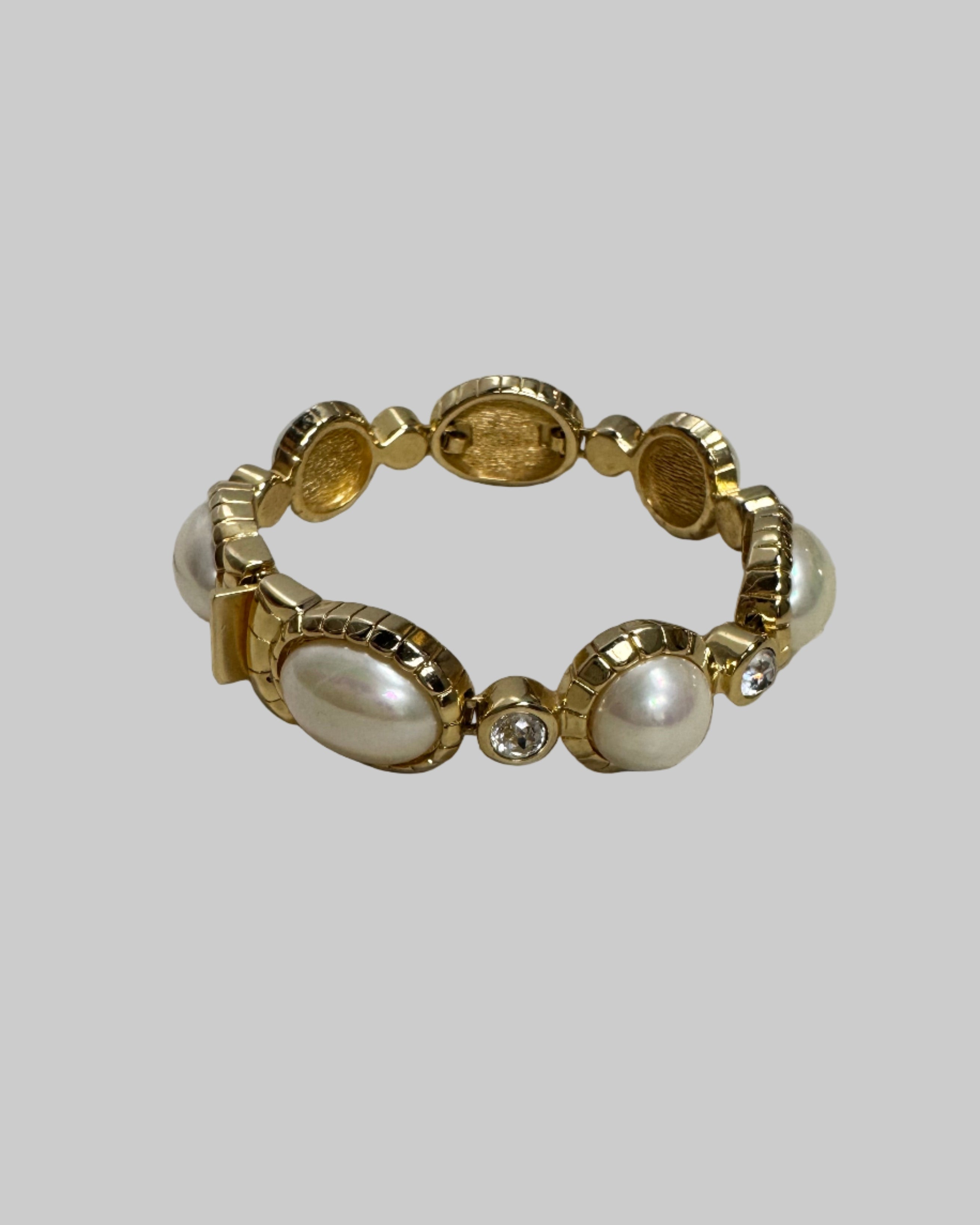 Christian Dior (Vintage) Faux Pearl & Crystal Bracelet 2