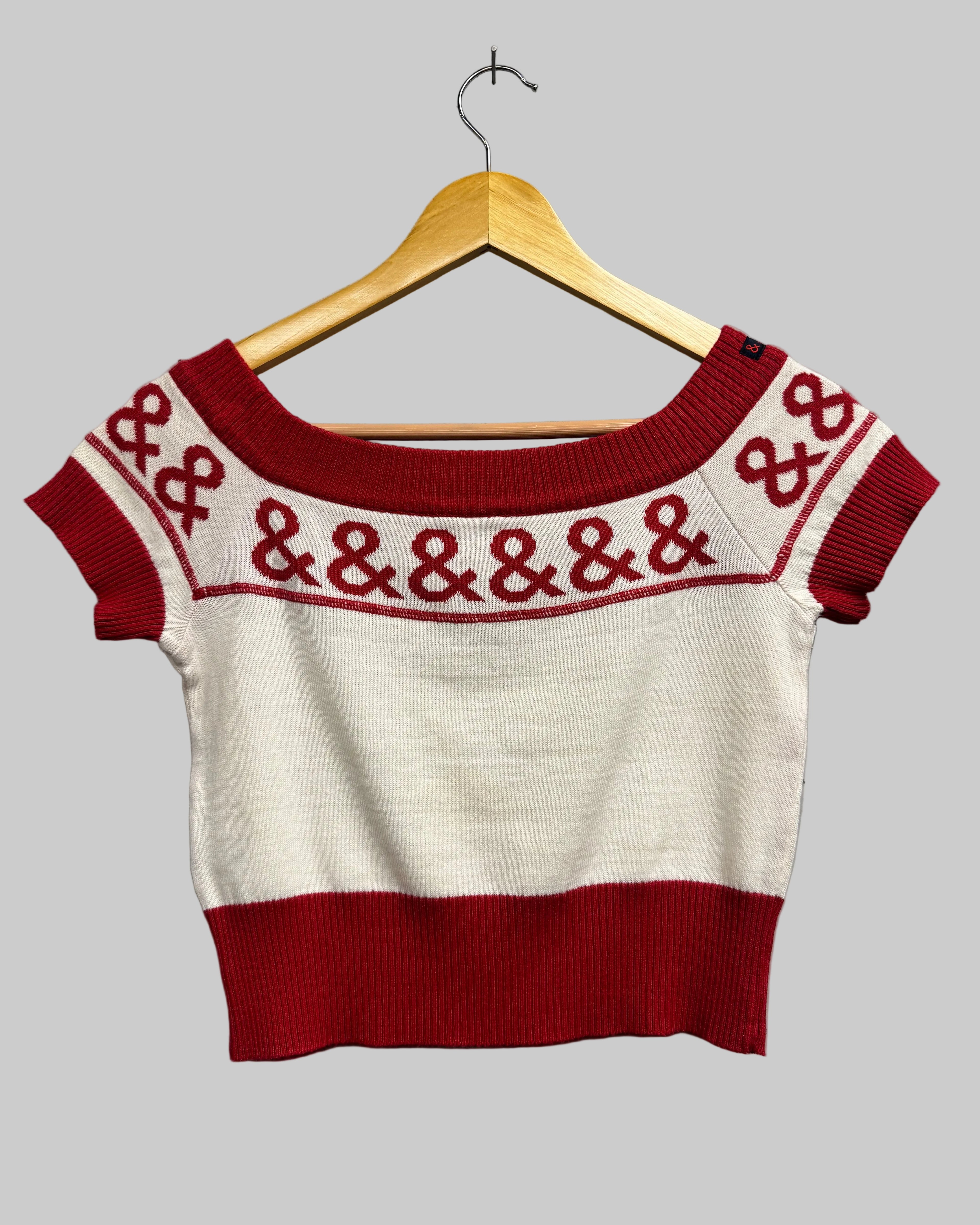 D&G Vintage "&" Monogram Off-Shoulder Knit front