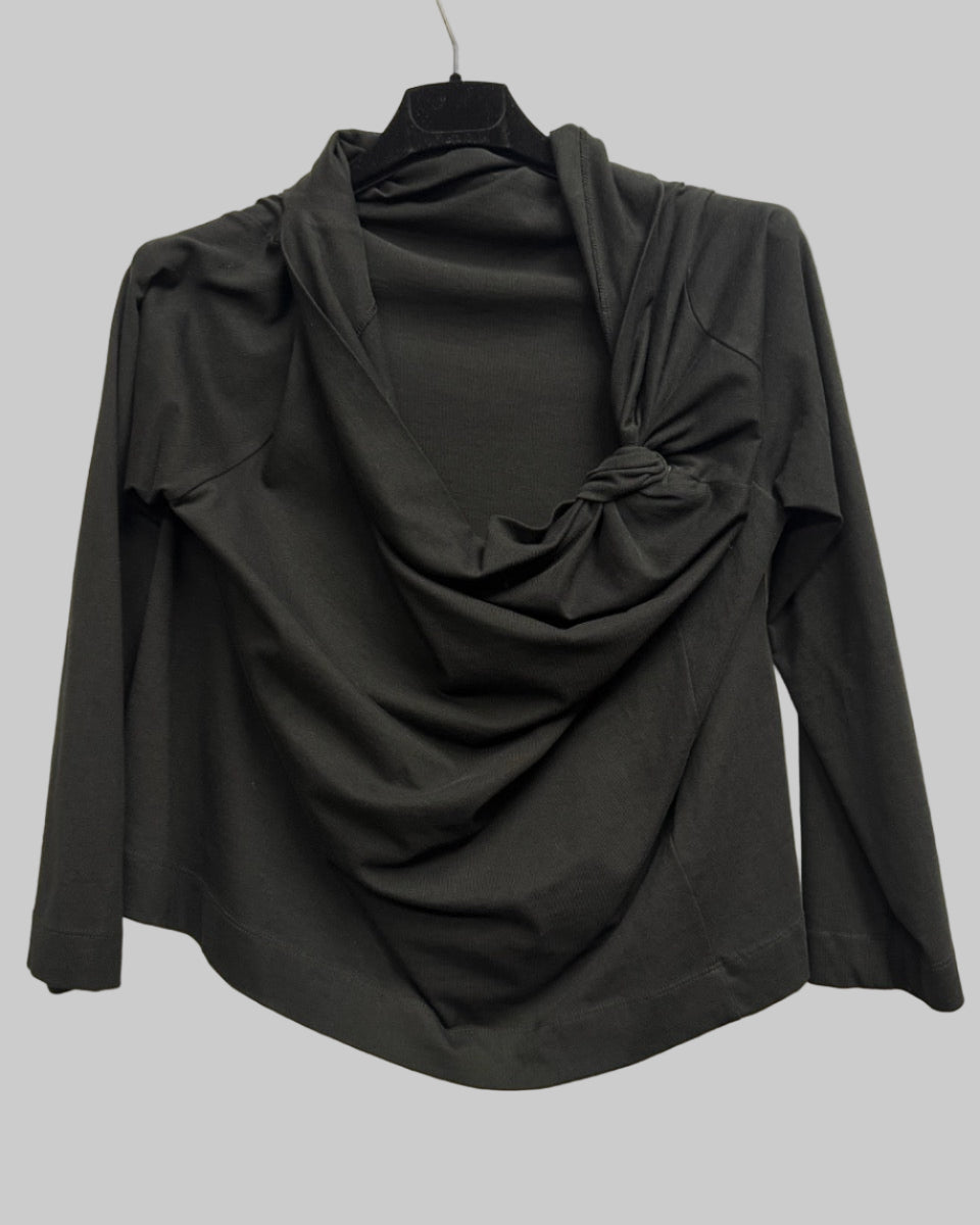 Dries van Noten  Women’s Black Cotton Top with Special Collar Front