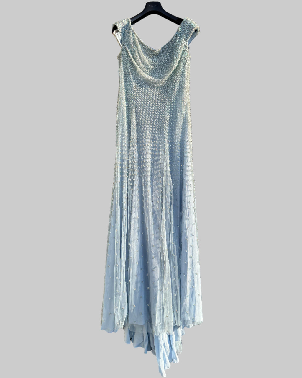 ESCADA Women's Light Blue Sequin Gown front