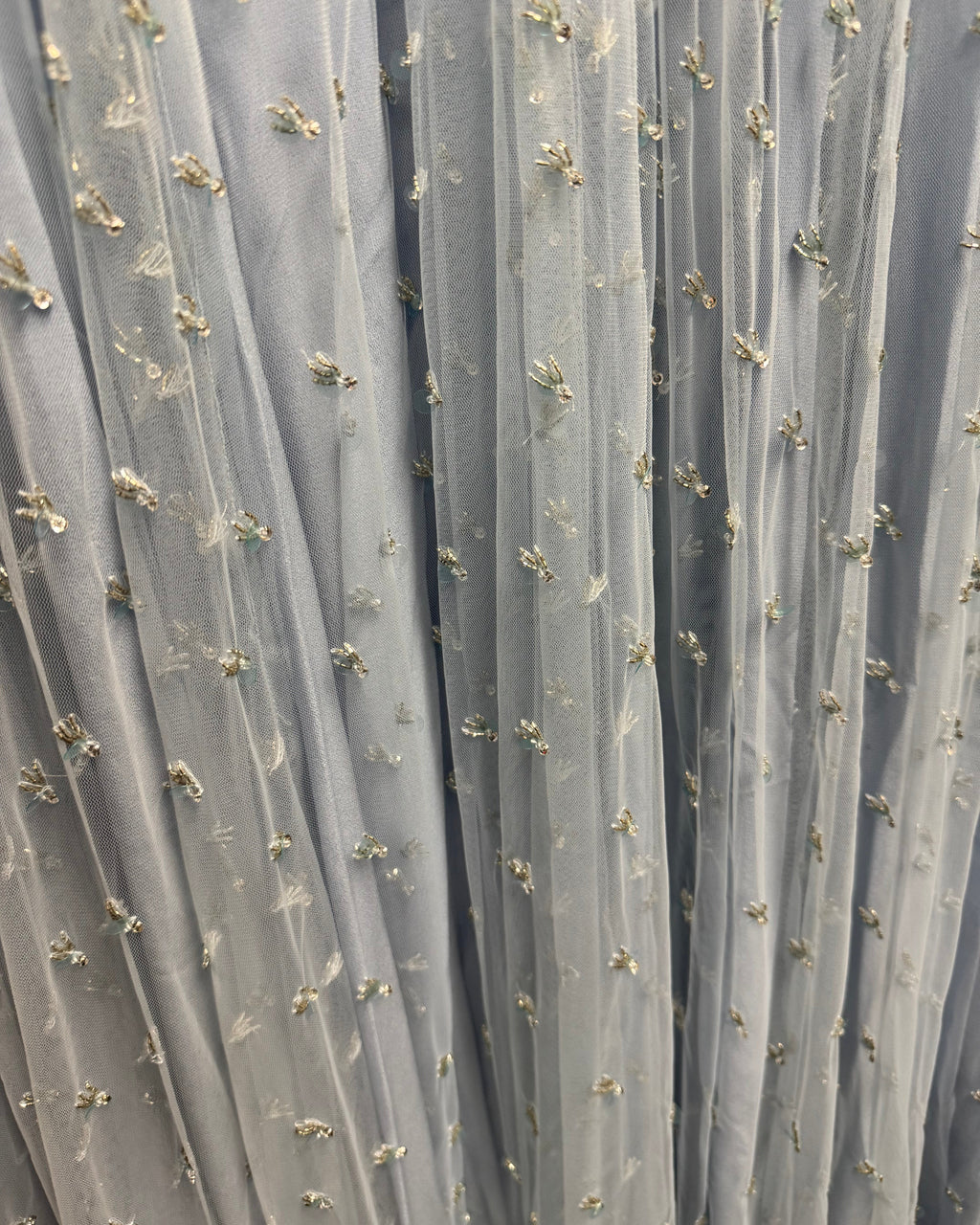 ESCADA Women's Light Blue Sequin Gown detail detail legs