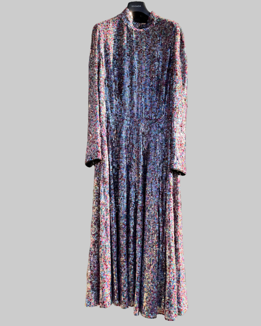 ESCADA Women's Sequin Long-Sleeve multicolored Gown front