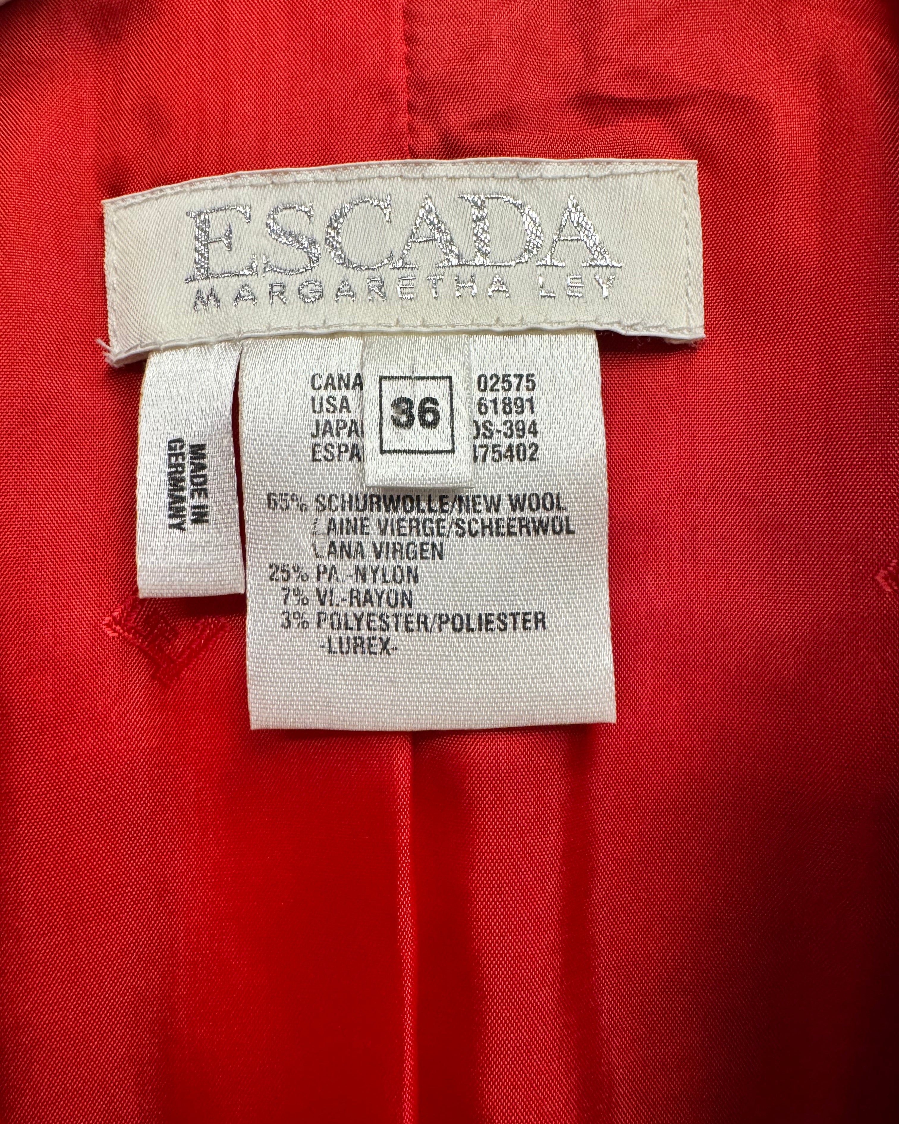 Escada Red Blazer Label