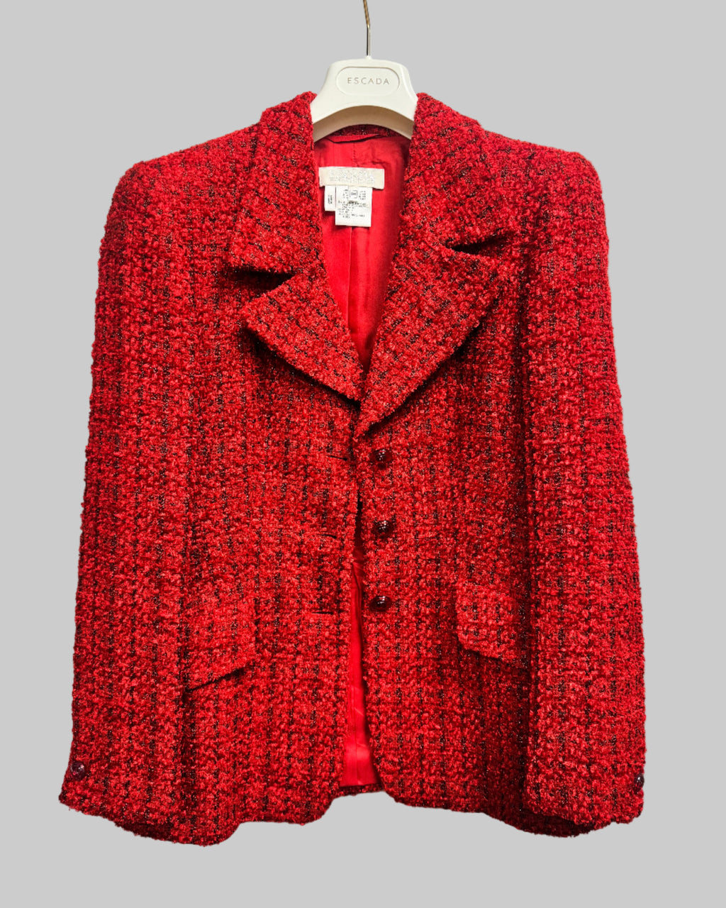 Escada Red Blazer front Wool