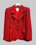 Escada Red Blazer front Wool