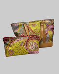 Etro Vintage Vibrant Paisley Tote Bag & Matching Pouch Set front
