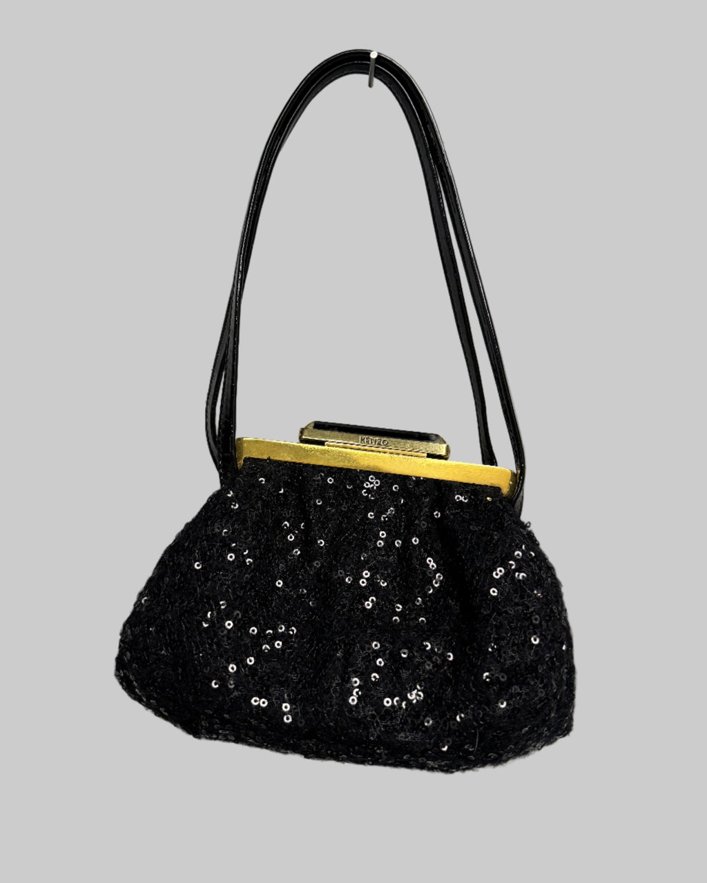 Kenzo  👜 Item: Women's Black Sequin Frame Bag / Evening Pouch front