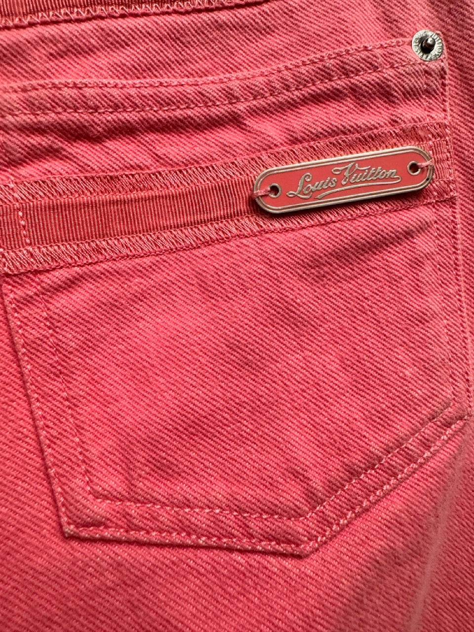 Louis Vuitton Rose Denim Jeans Detail