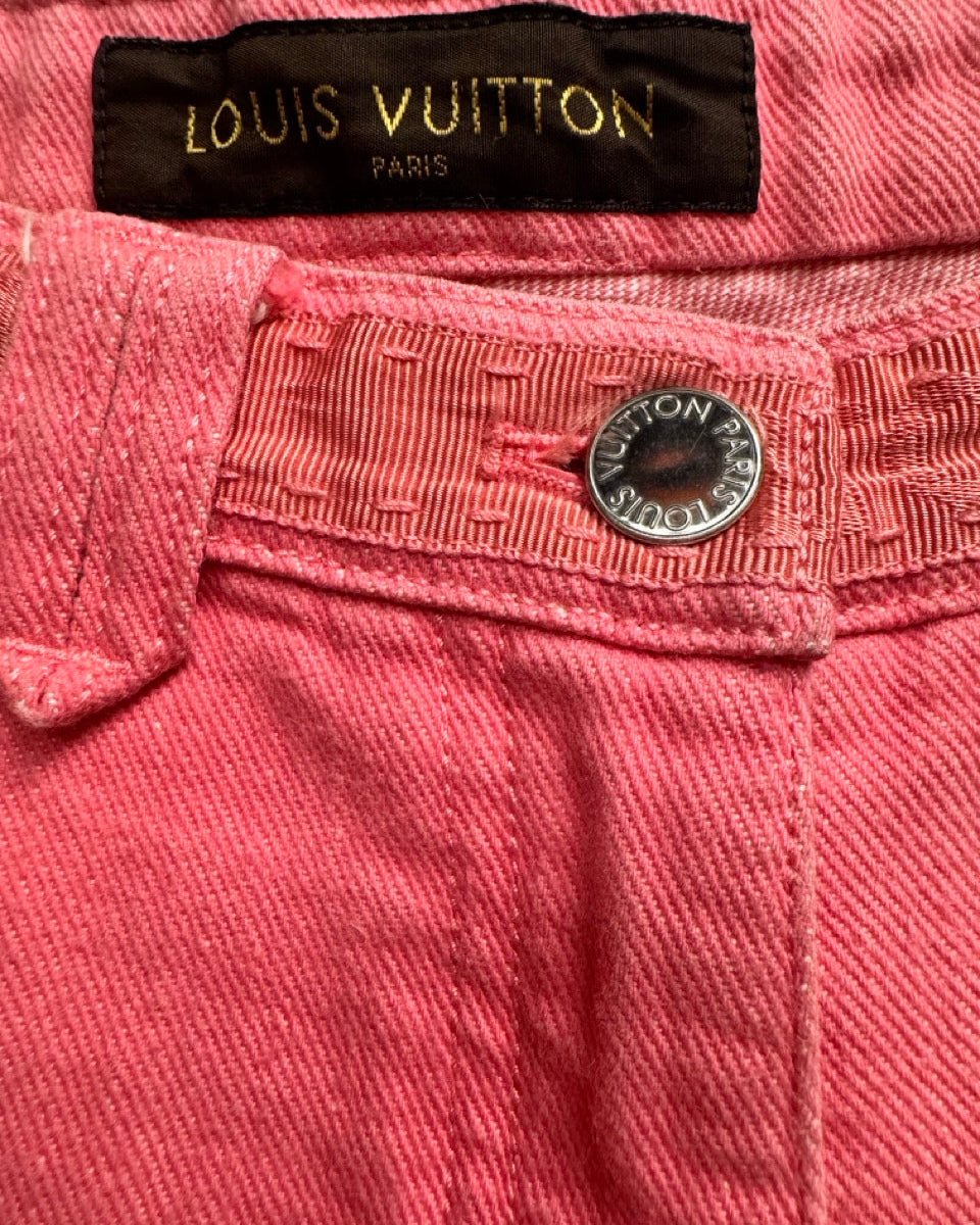 Louis Vuitton Rose Denim Jeans Label