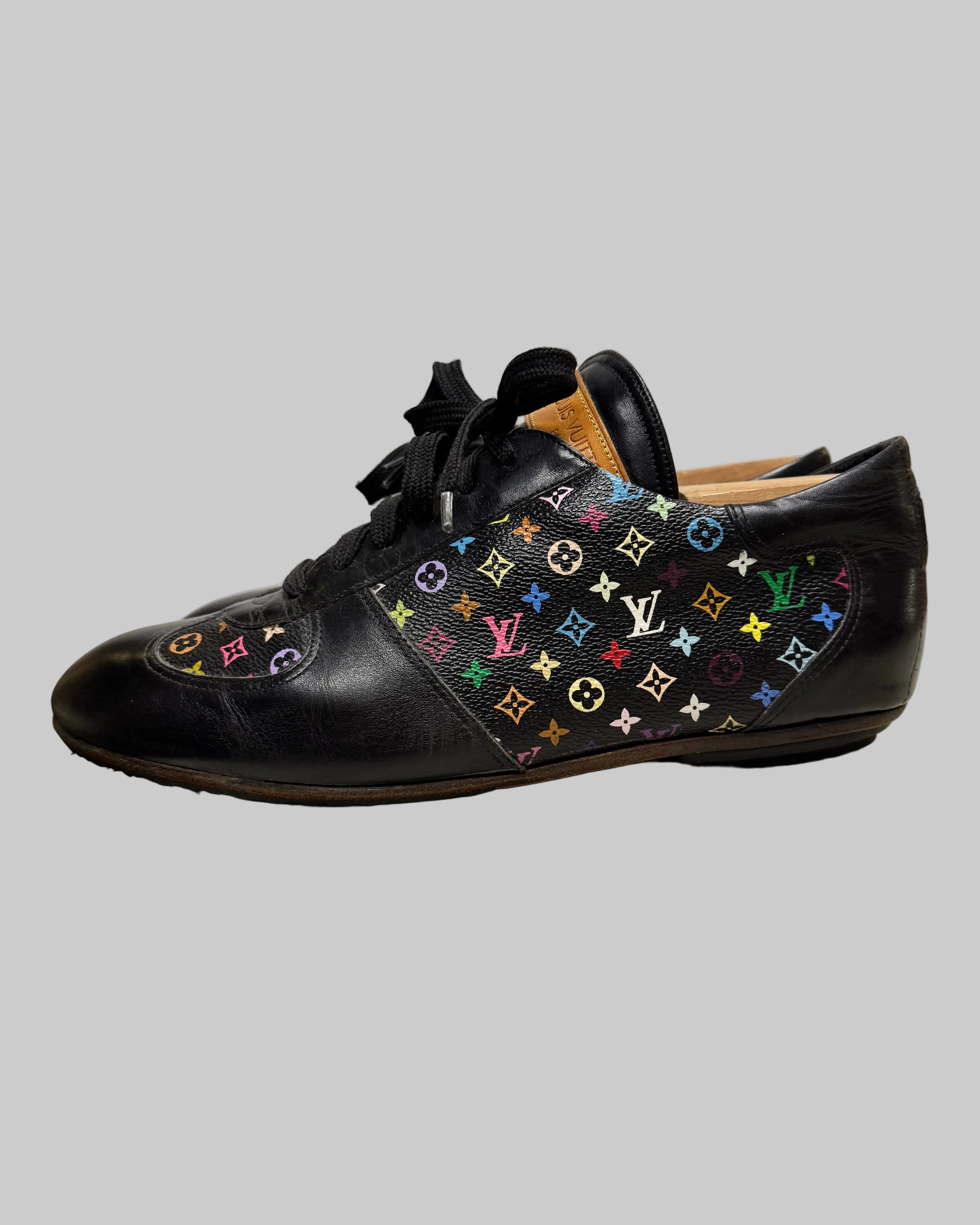 Louis Vuitton x Takashi Murakami Black Multicolore Sneakers side
