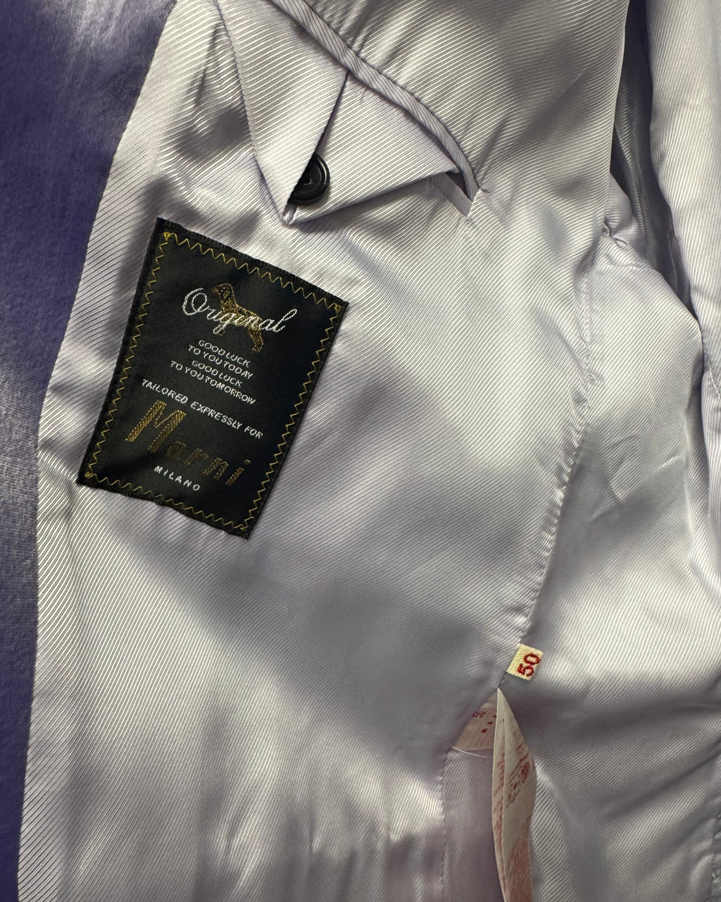 Marni Light Lilac Velvet Jacket Blazer label