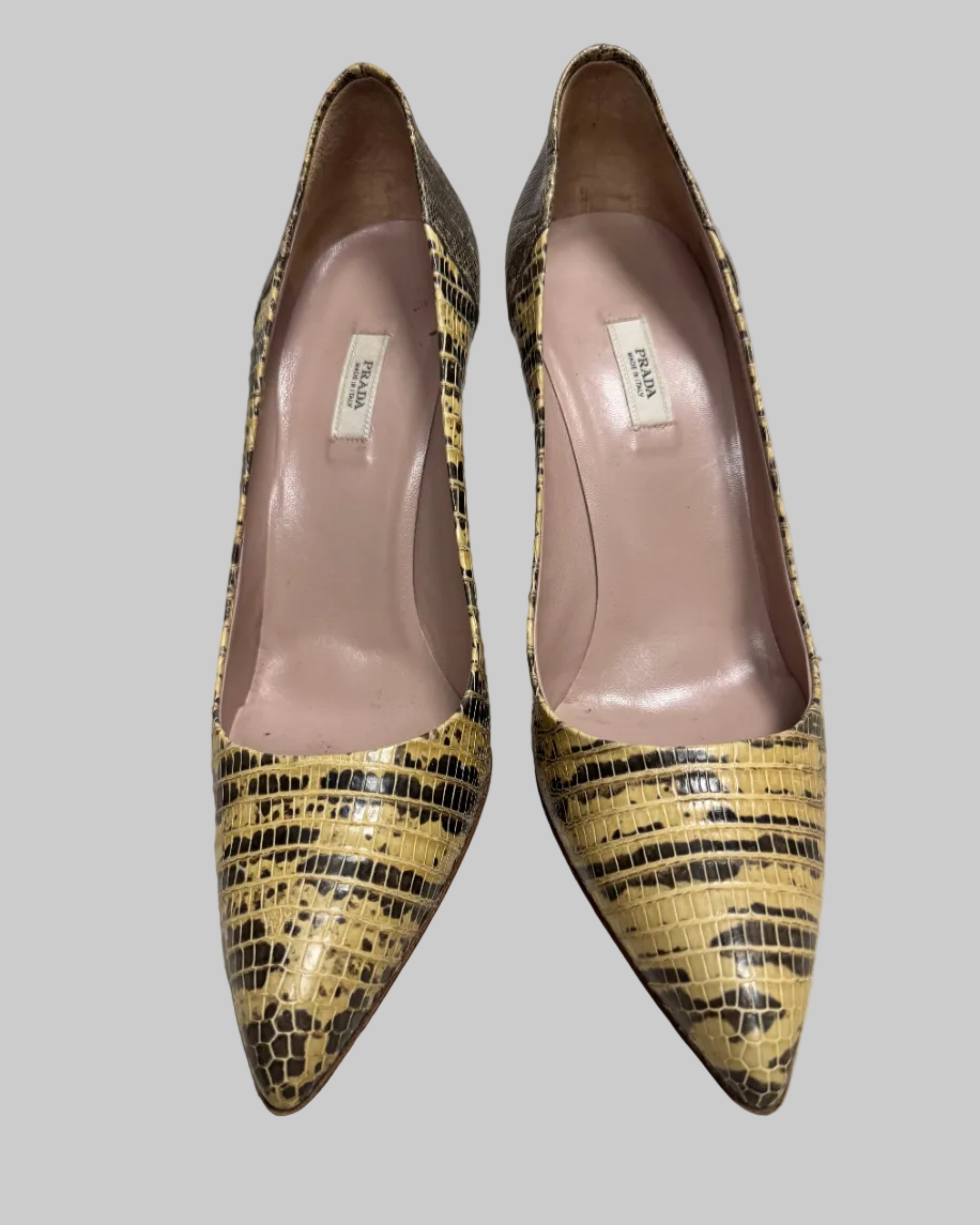 Prada Reptile Print Stiletto Pumps upside