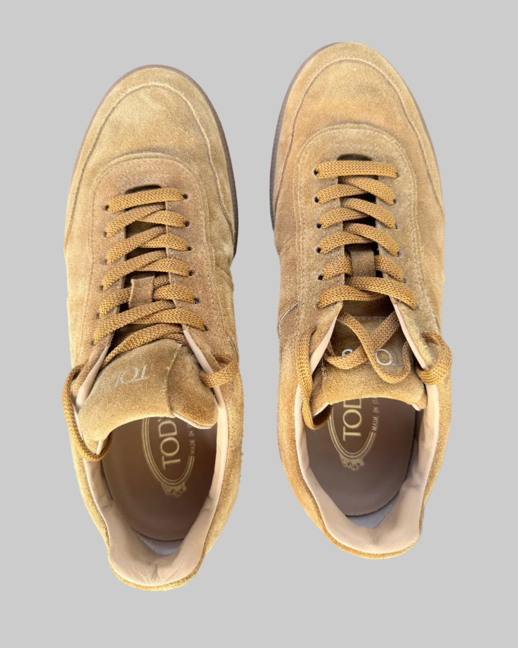 Tod's Camel Suede Low-Top Sneakers top 