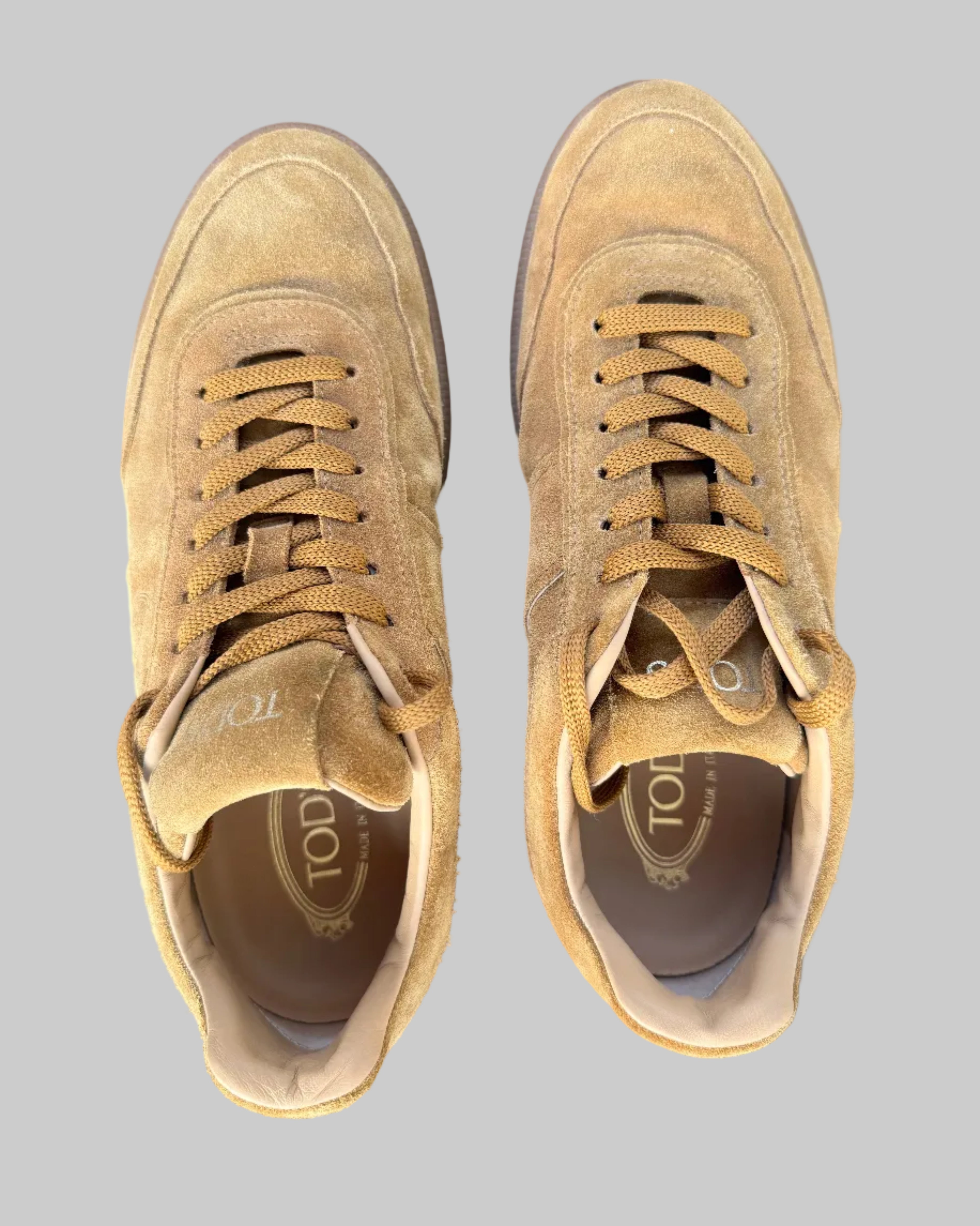 Tod's Camel Suede Low-Top Sneakers top 