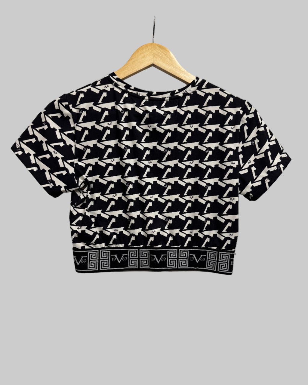Versace 19.69 Abbigliamento Sportivo Srl Women's Black & White Logo Crop Top Back