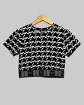 Versace 19.69 Abbigliamento Sportivo Srl  Women's Black & White Logo Crop Top Front
