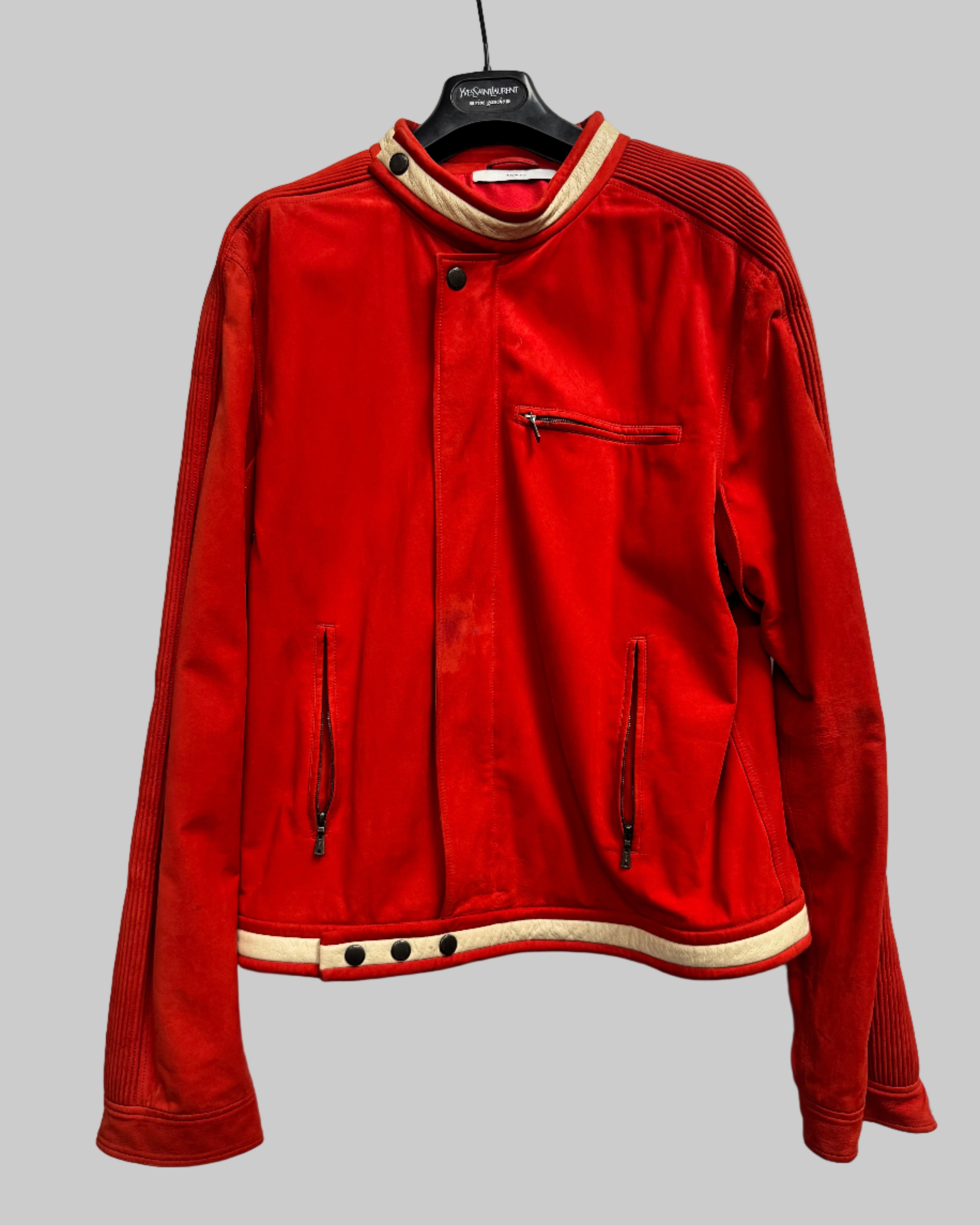 Yves Saint Laurent  Rare Red Suede Jacket Front