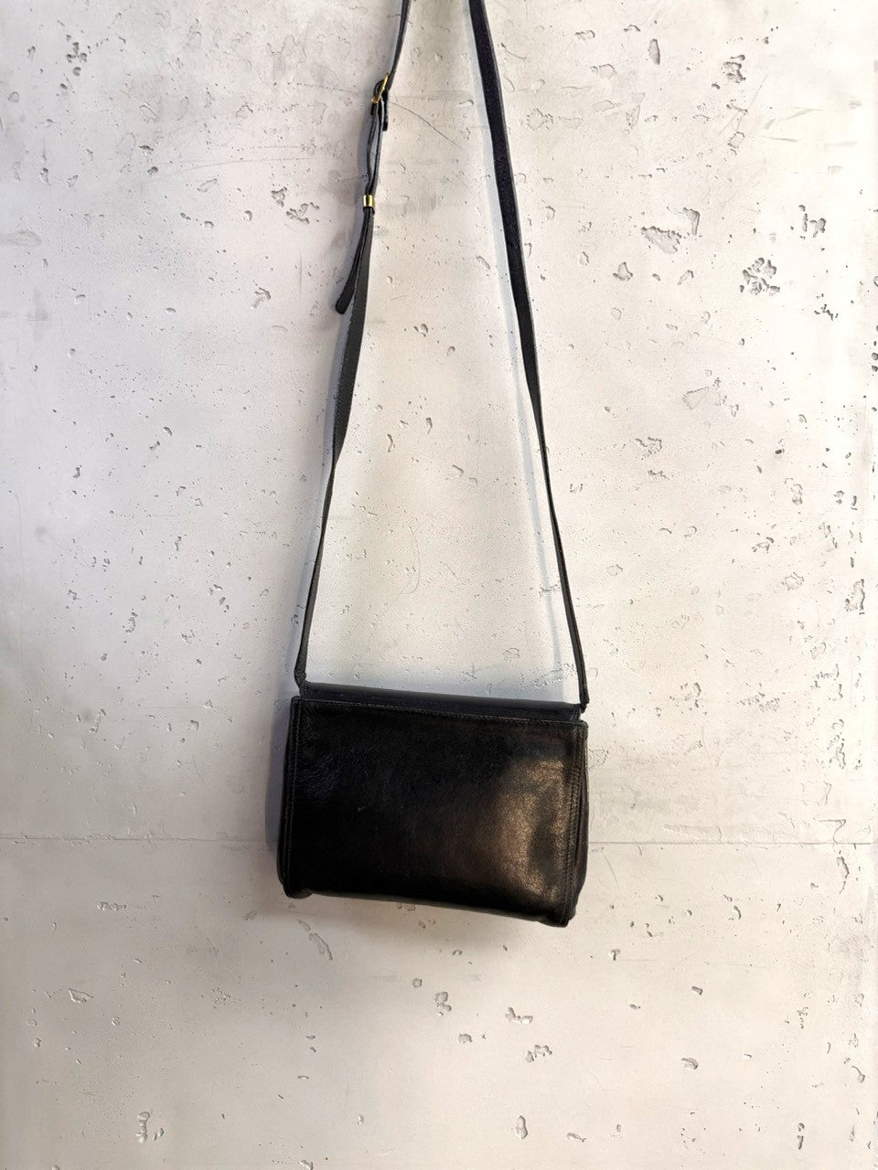 Aigner Black Leather Crossbody Bag with Strap Closure