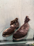 Alexander Hotto brown velvet ankle boots, front view