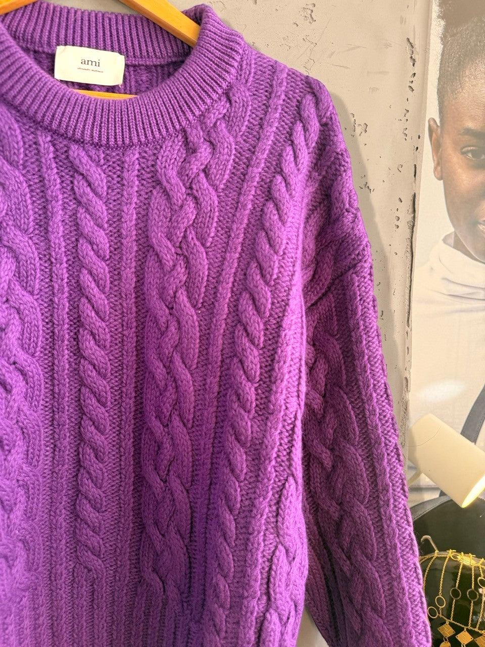 Ami Paris sweater, cable knit detail