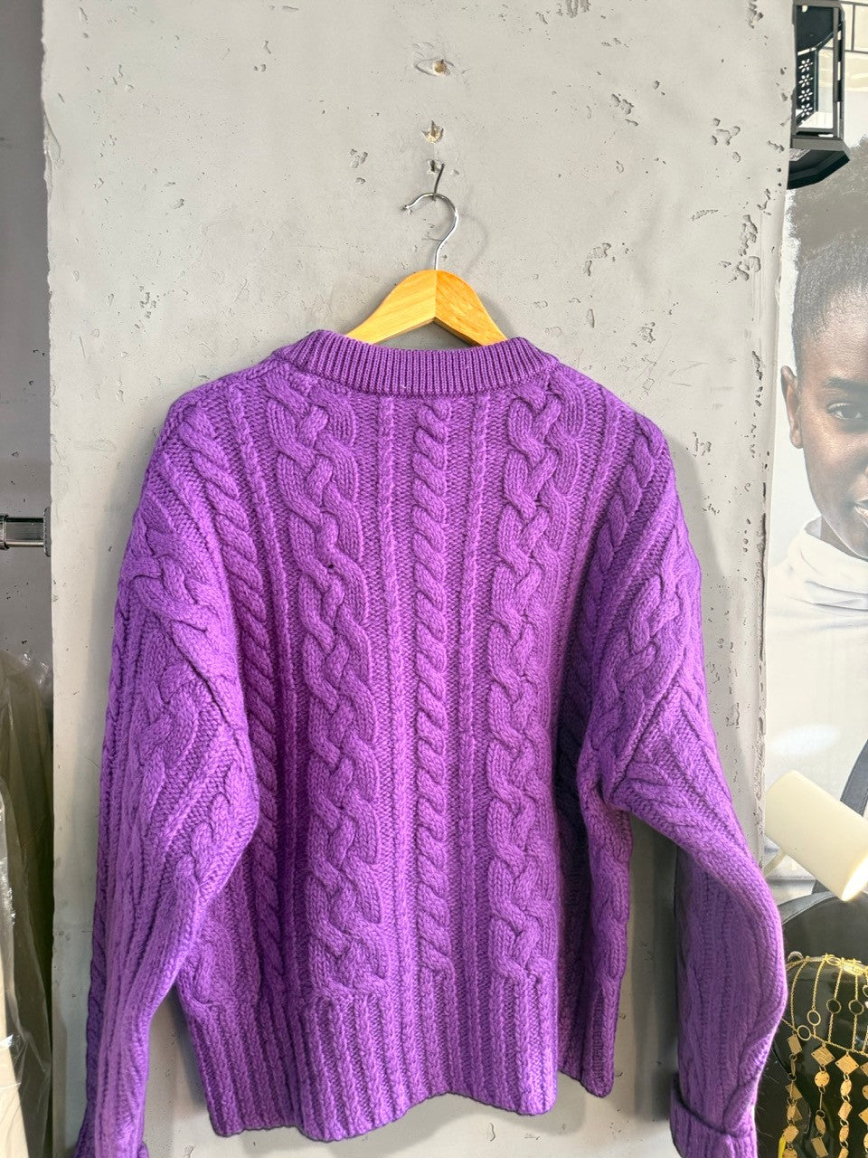 Ami Paris purple sweater, back view 2