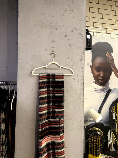 Amorph Red and Black Check Wool Scarf