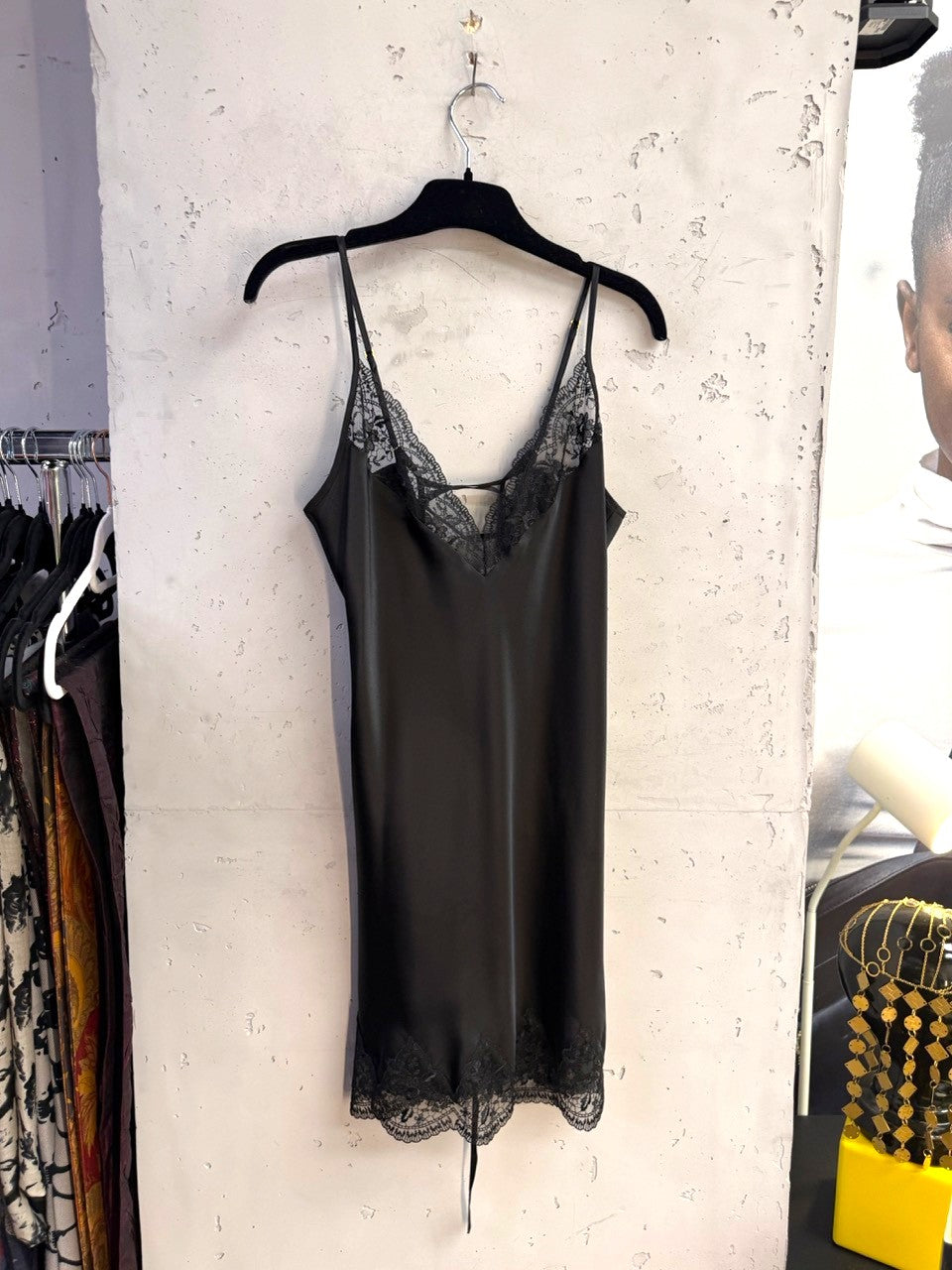 Aubade Black Silk Camisole with Lace