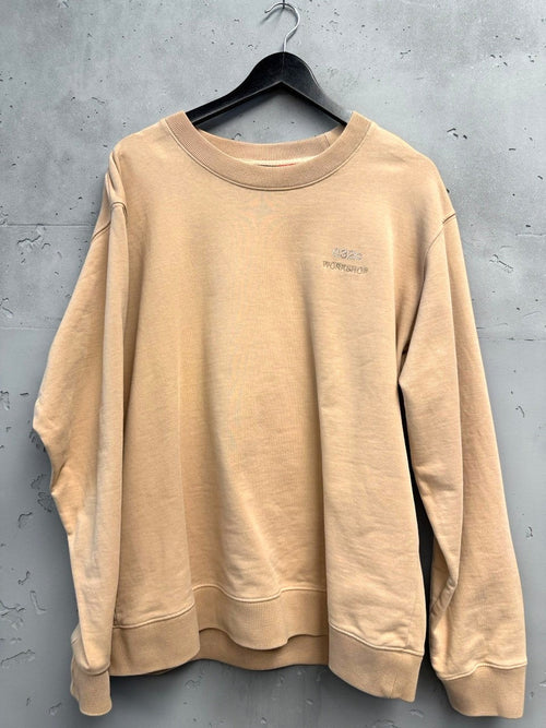 BERLIN VINTAGE CORNER beige cotton crewneck sweatshirt with embroidered logo on chest.