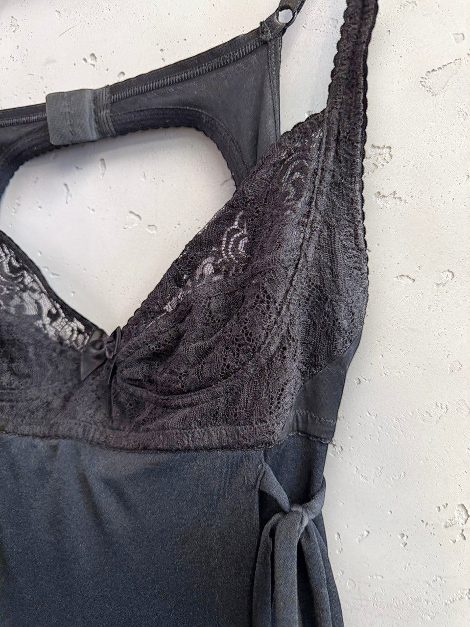 BERLIN VINTAGE CORNER black D&G Dolce & Gabbana mini dress featuring delicate lace bodice and cut-out back detail