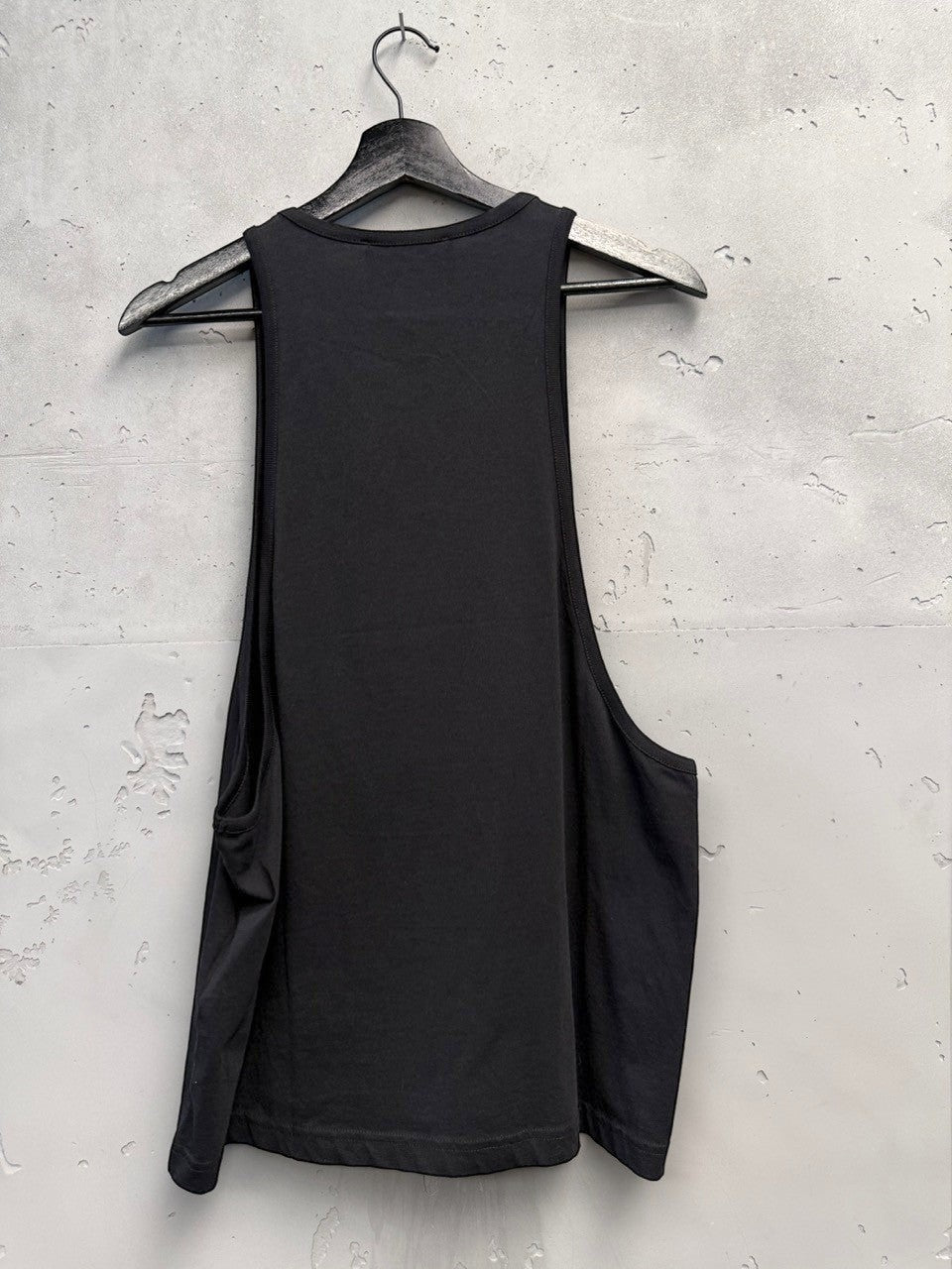 BERLIN VINTAGE CORNER black cotton tank top with rhinestone logo detail. Sleeveless, relaxed fit.