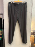 BERLIN VINTAGE CORNER black tailored dress pants with satin side stripe detail and drawstring waist.
