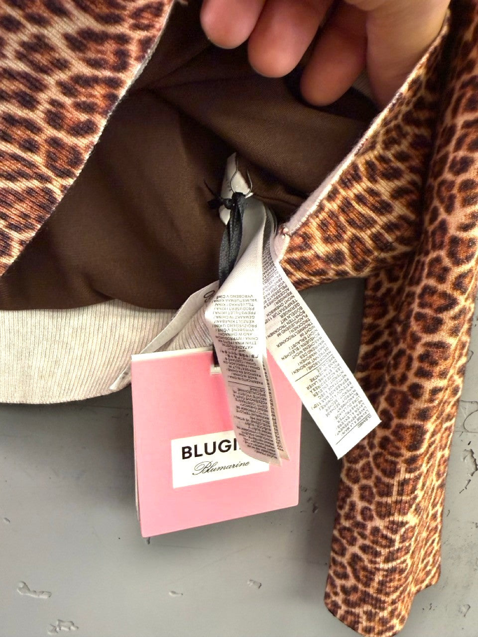 BERLIN VINTAGE CORNER BLUGIRL Blumarine leopard print cardigan with brand tag and care labels