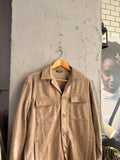 Boggi Milano herringbone shirt jacket in brown, front view