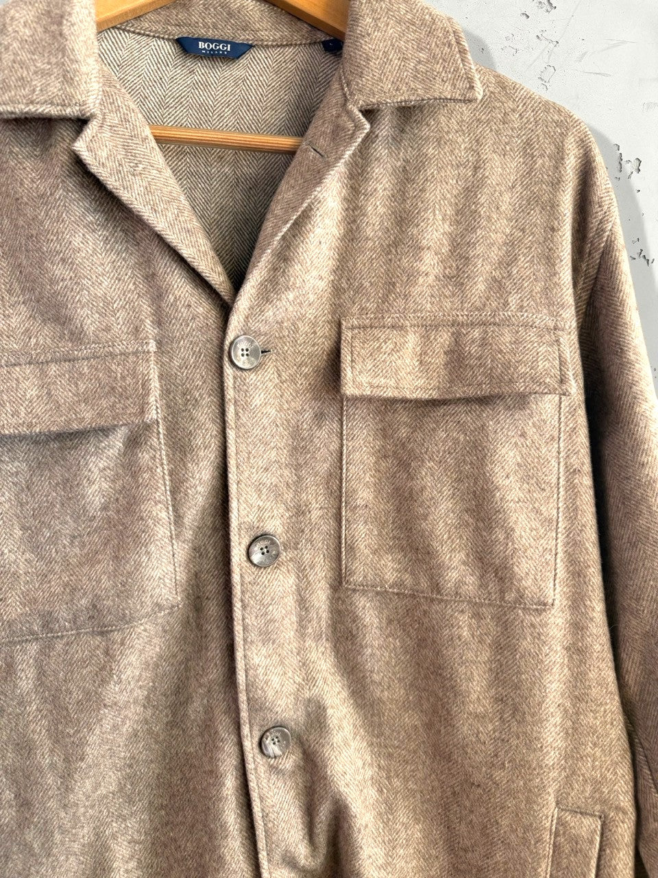 Boggi Milano shirt jacket, herringbone detail