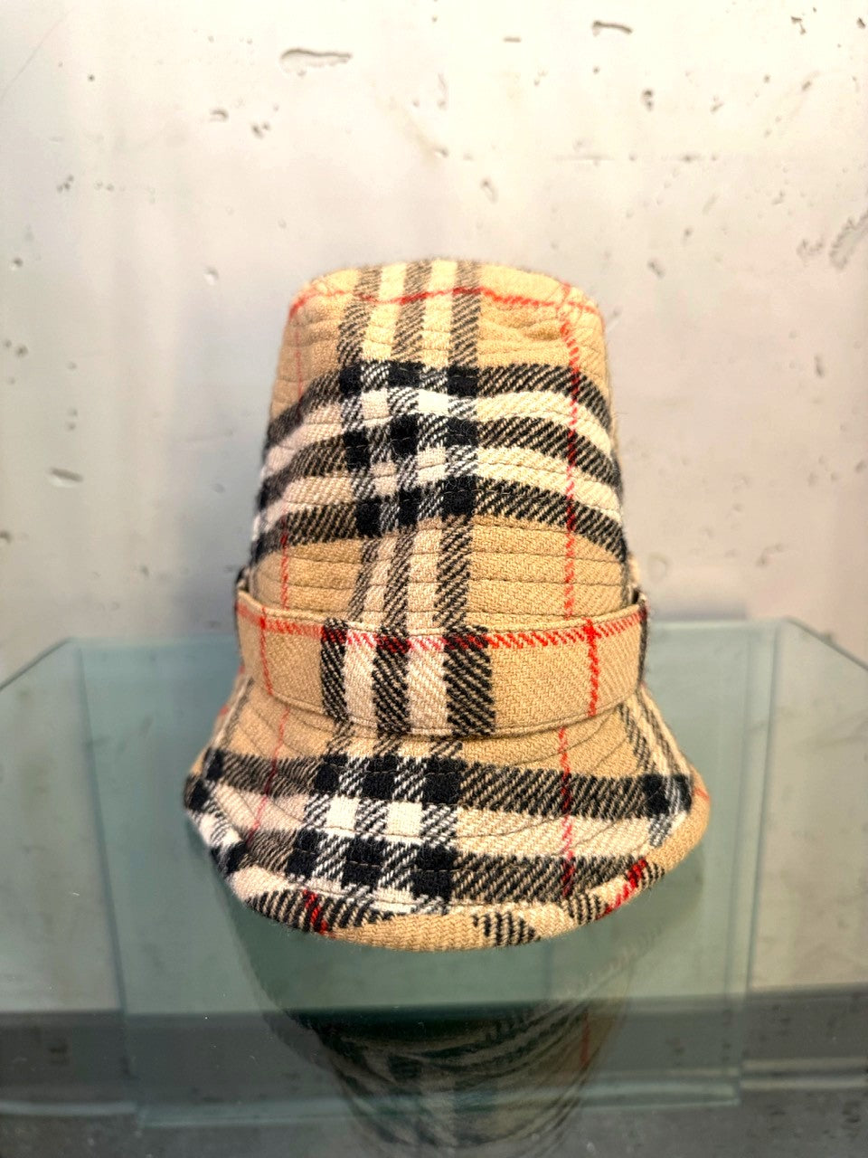 Burberrys Vintage Nova Check Wool Bucket Hat, profile