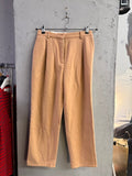 BERLIN VINTAGE CORNER camel wool-blend trousers with high waist, front pleats, and side pockets.
