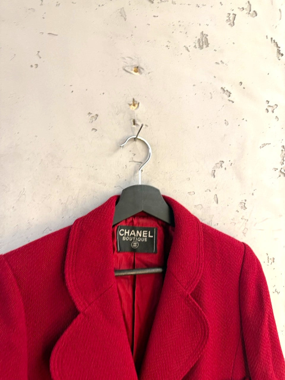 Chanel Boutique Raspberry Wool Jacket