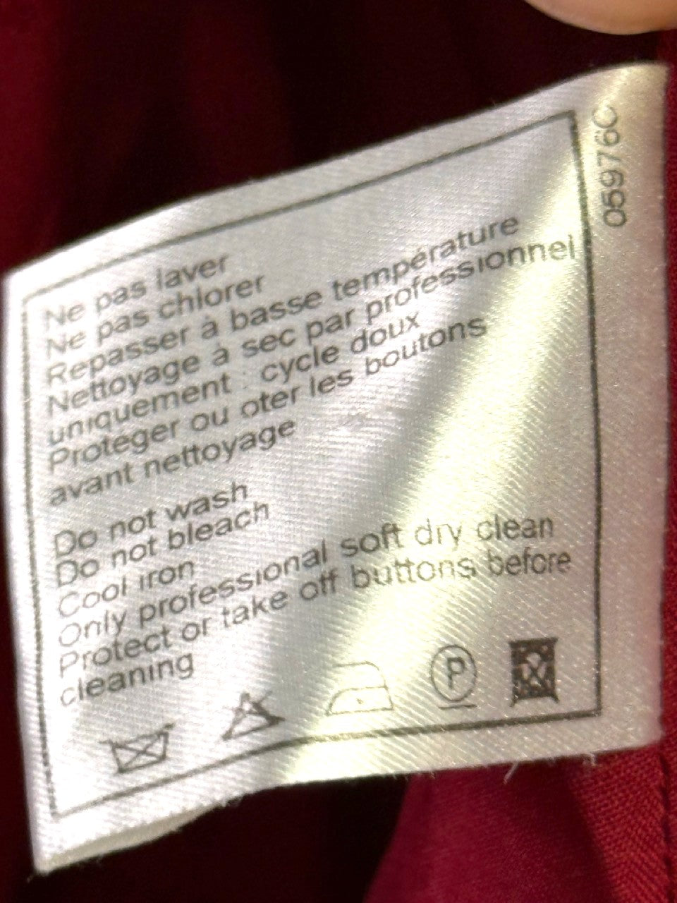 Chanel Boutique Raspberry Wool Jacket