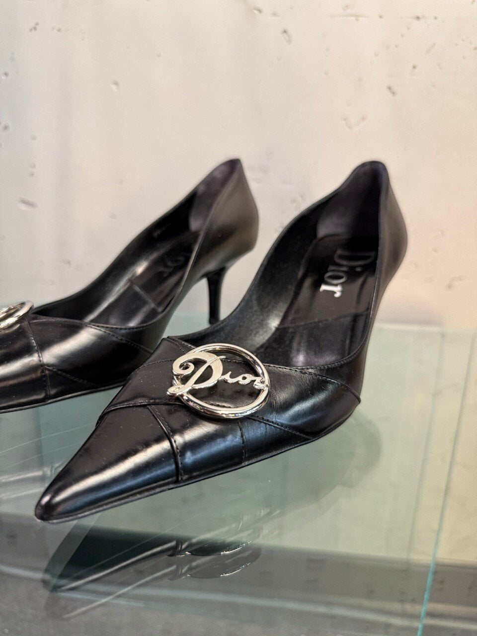 Dior pumps, pointed toe and panelled upper