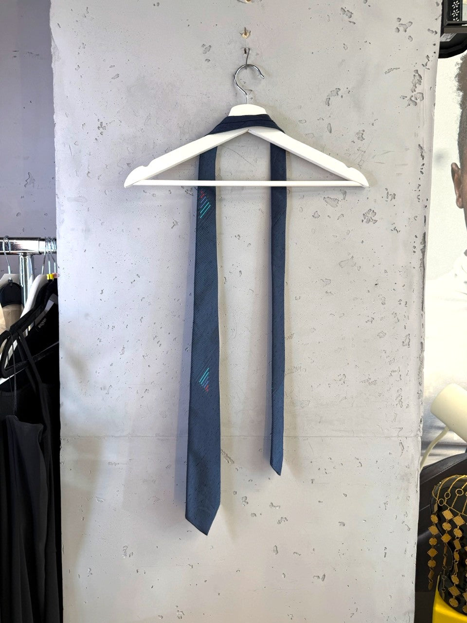 Christian Dior Monsieur Navy Striped Tie, on hanger