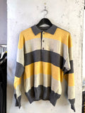 Christian Dior Monsieur 80s Striped Wool Knit Polo, front
