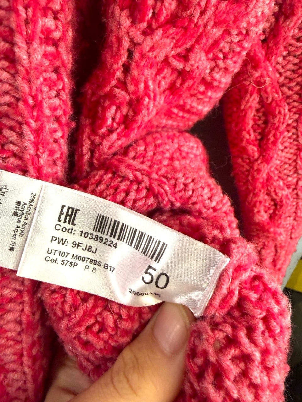 Dondup sweater, size and care label