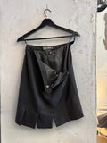 BERLIN VINTAGE CORNER Escada by Margaretha Ley black tailored shorts with front pleats and split hem.