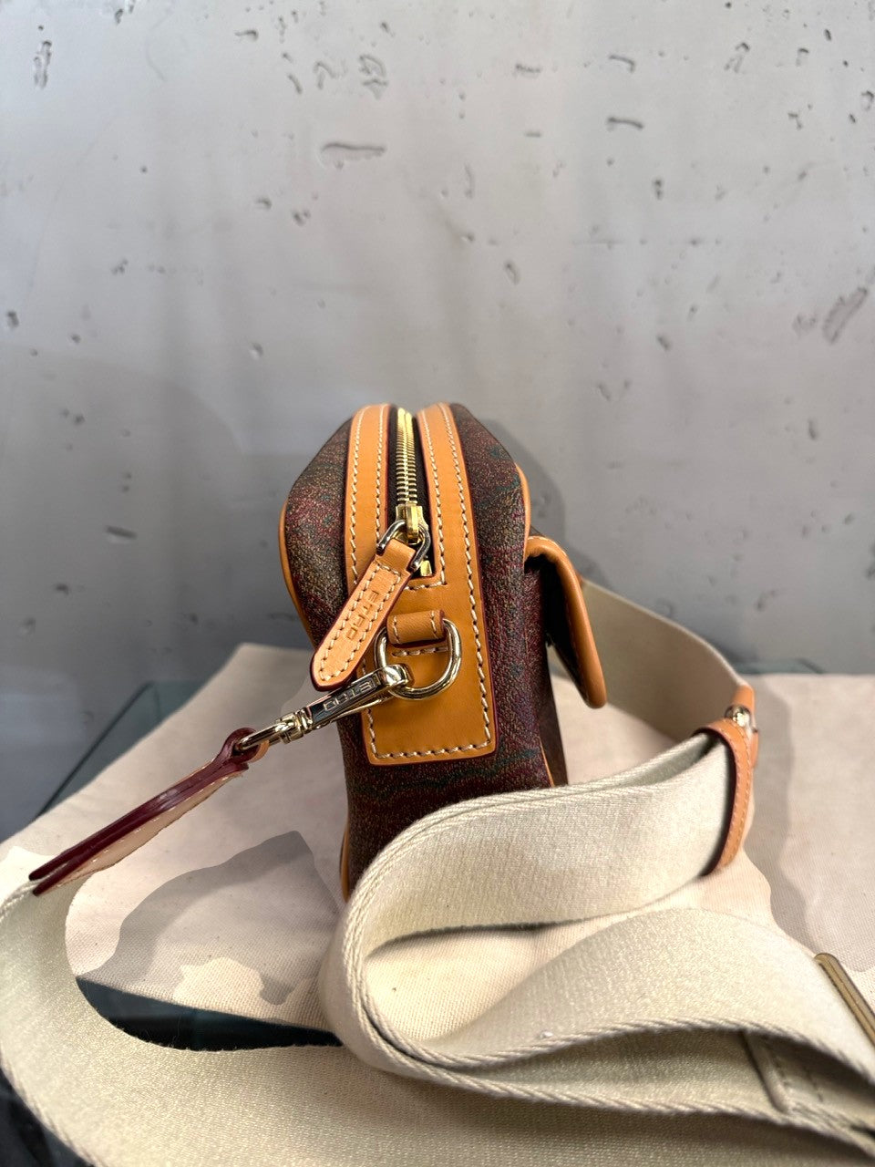Etro camera bag, side view