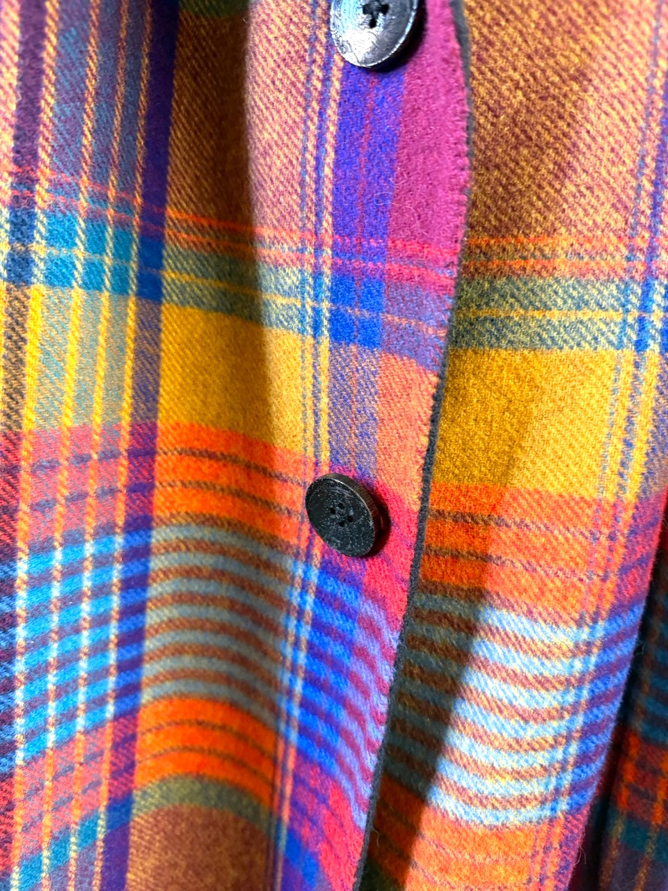 Etro reversible coat, multicolour check close up