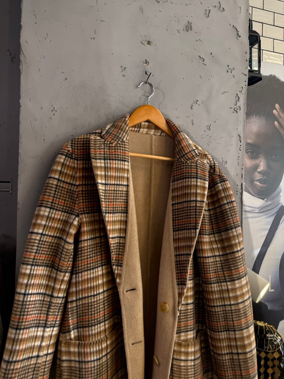 Etro reversible coat, check side, view 2